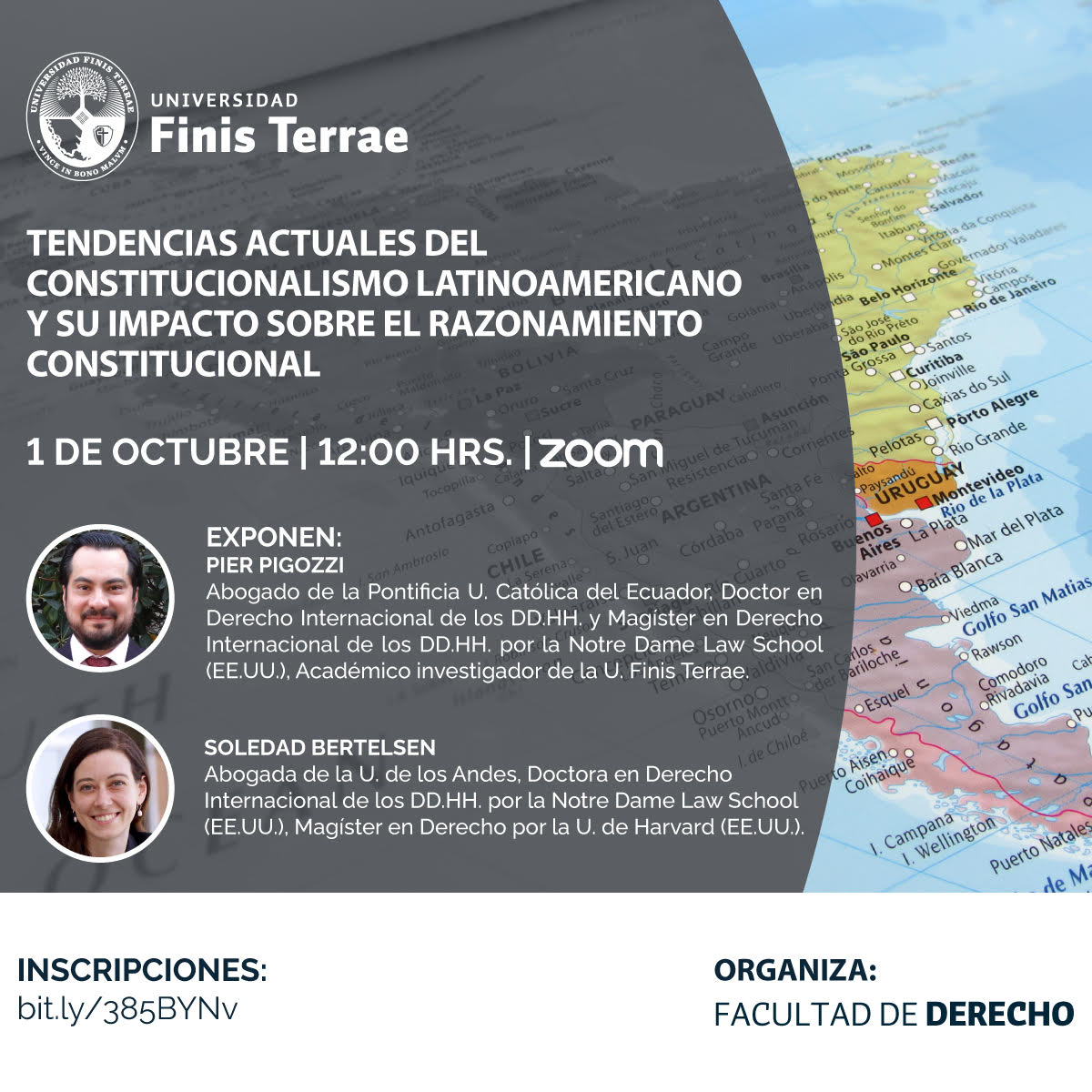 Facultad de Derecho U. Finis Terrae organiza conferencia “Tendencias actuales del constitucionalismo latinoamericano y su impacto sobre el razonamiento constitucional”.