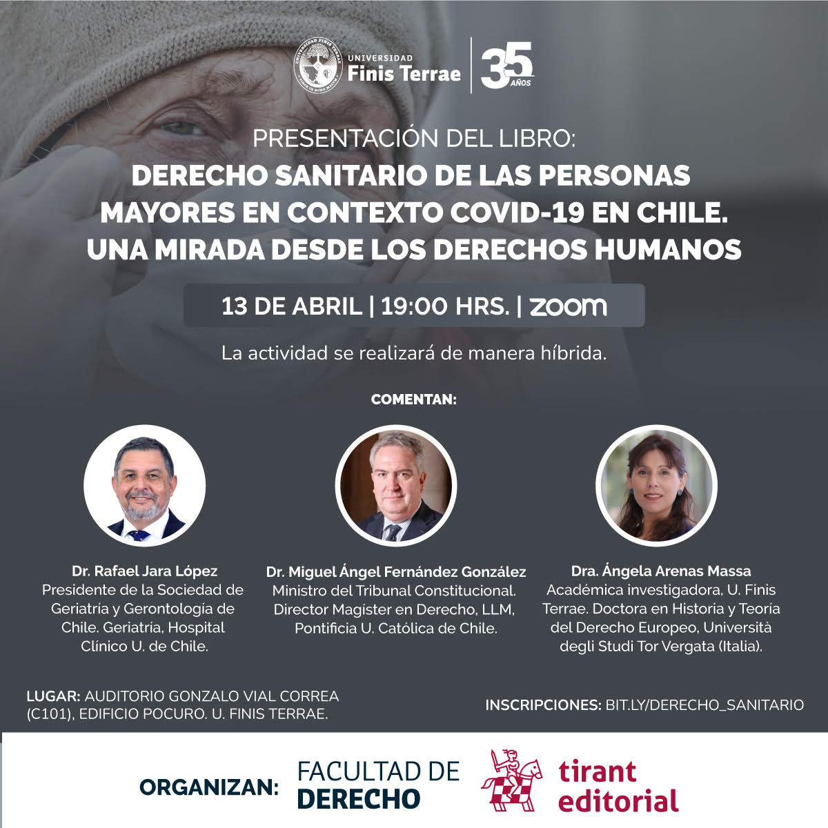 Facultad de Derecho U. Finis Terrae presenta este jueves el libro "Derecho sanitario de las personas mayores. Una mirada desde los derechos humanos"