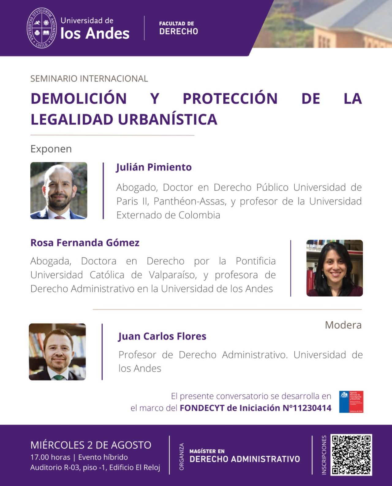 🏗️ Seminario Internacional: “Demolición y protección de la legalidad urbanística” en la Universidad de los Andes (CL)
