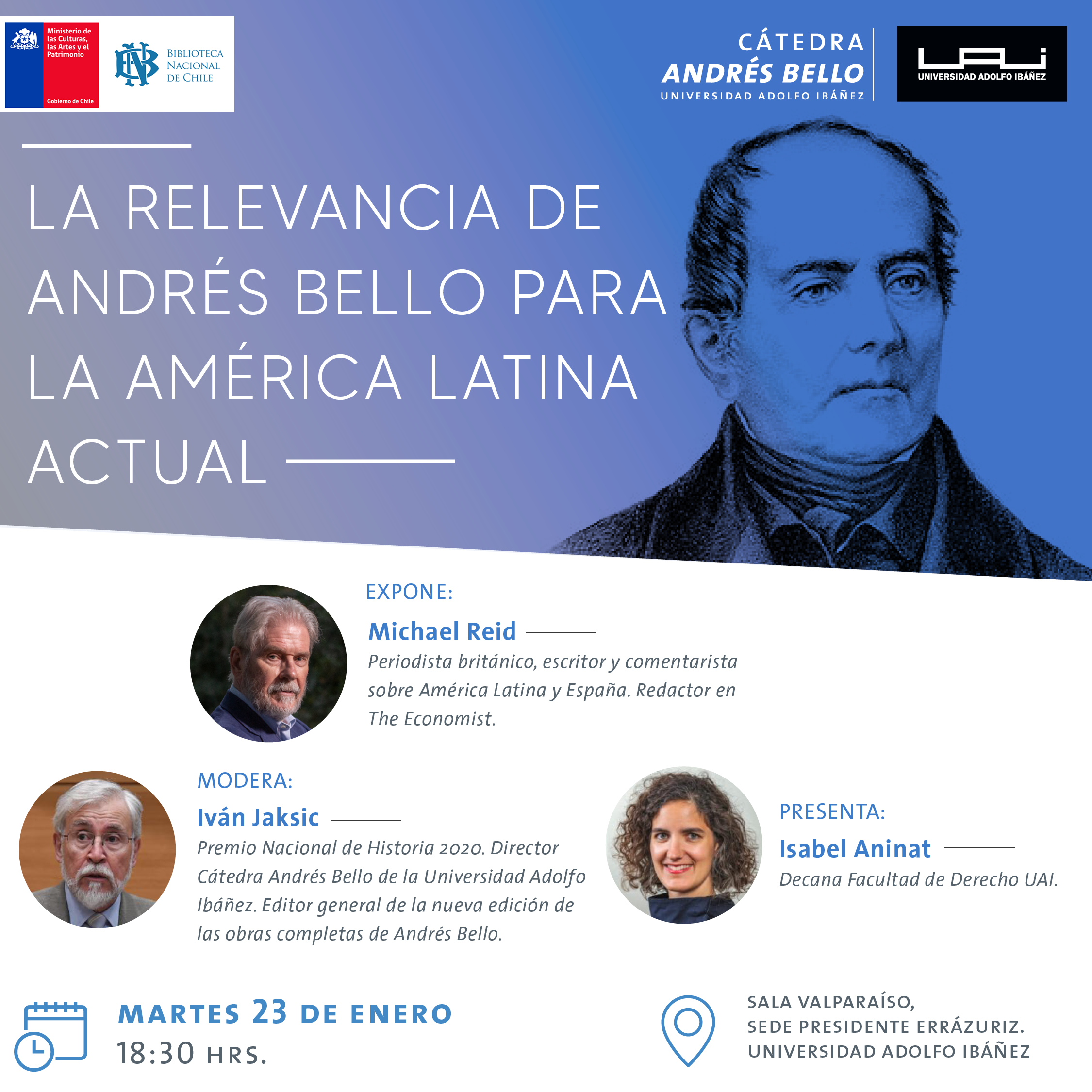 Conferencia: “La relevancia de Andrés Bello para la América Latina actual”.